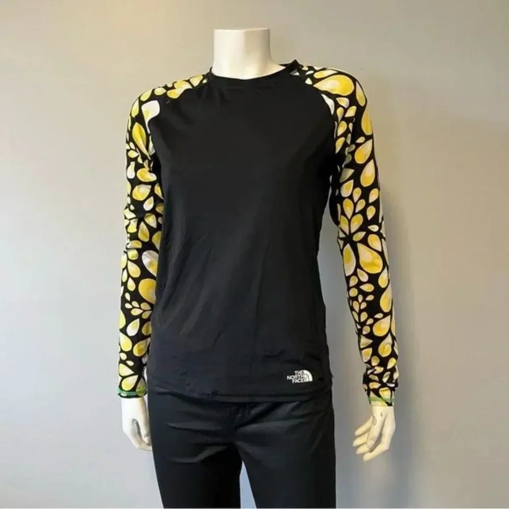 The North face Rash Guard top fro women size medium black and yellow - Picture 1 of 7